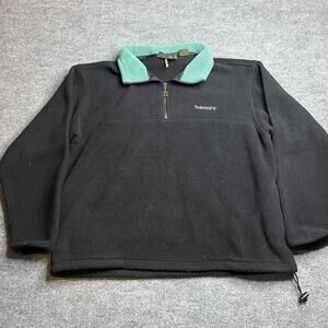 Timberland Men's Black and Green Fleece Jacket Size Large